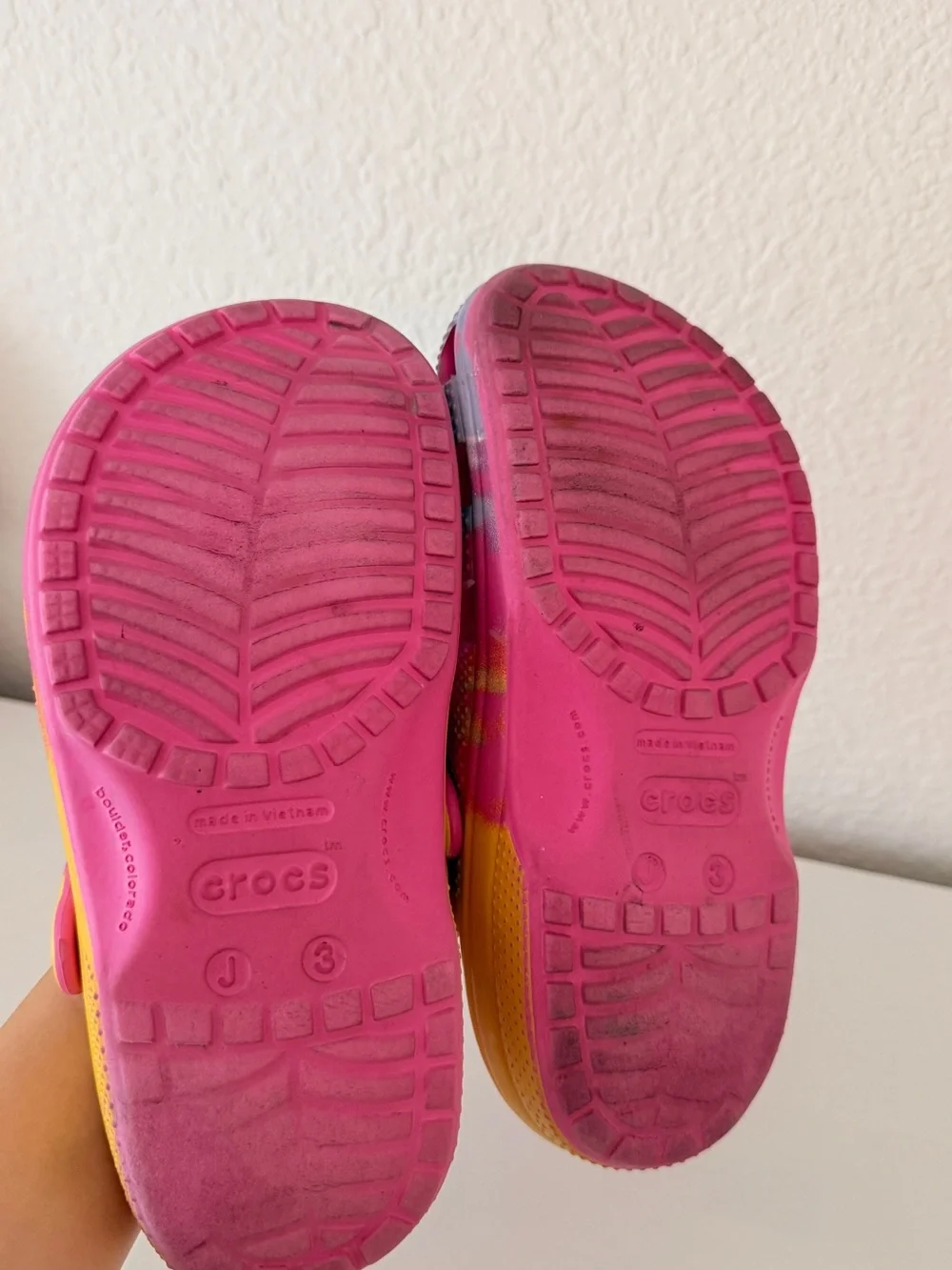 Crocs Kids Classic Clogs Pink Tie Dye J3 Colorful